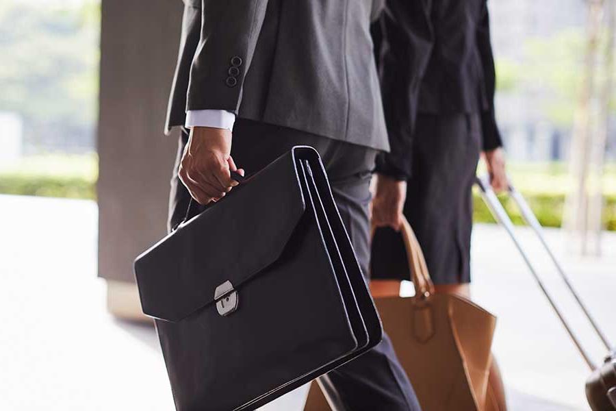 Couple dressed in business attire